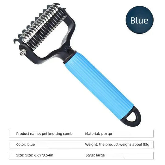 Professional Pet Grooming Tool - Universal Detangling Comb for Dogs with Stainless Steel Double-Sided Design for Efficient Shedding and Matted Hair Removal, Perfect for Daily Coat Care.
