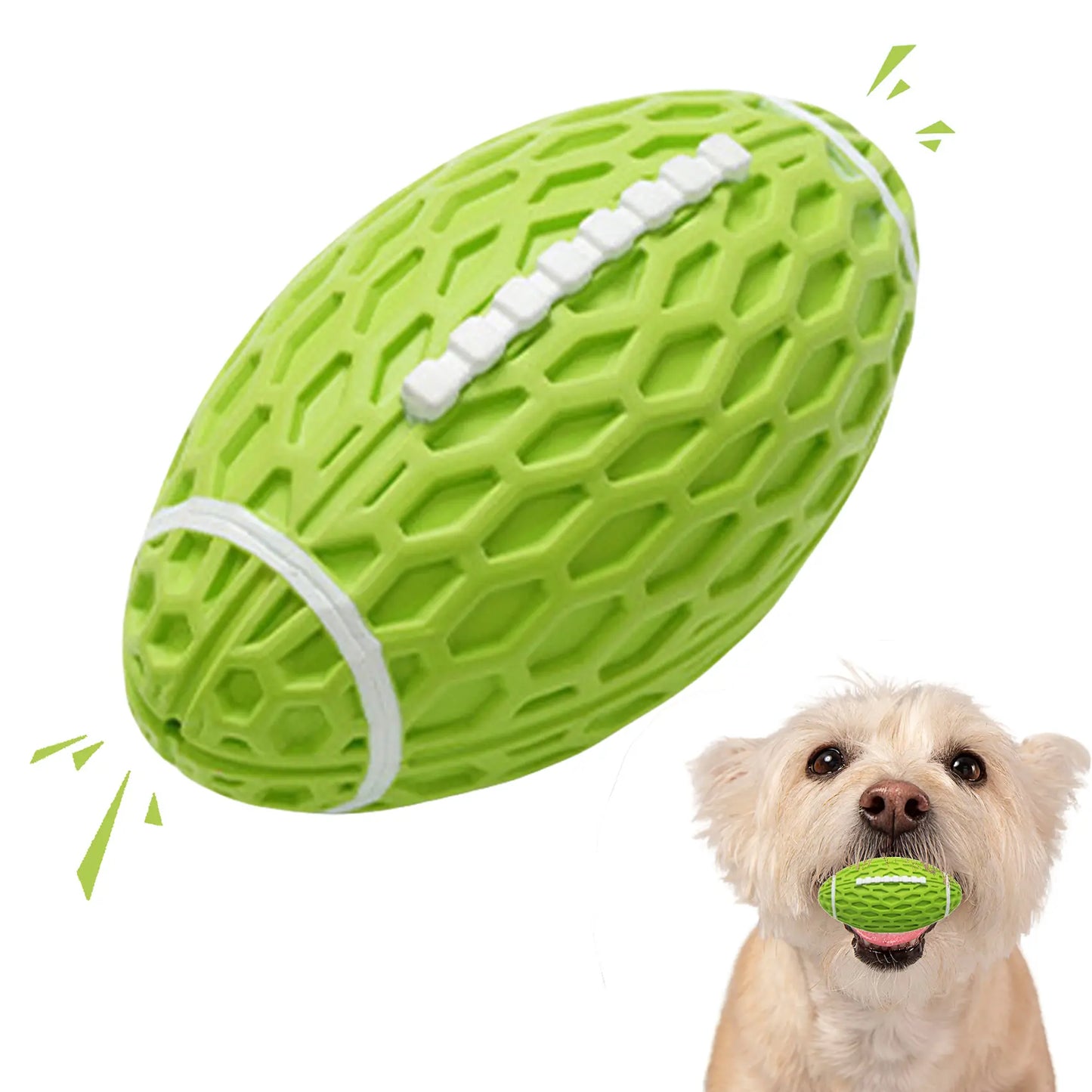 Durable Rubber Football Toy for Aggressive Chewers - Interactive Floating Fetch Ball for Medium to Large Dogs