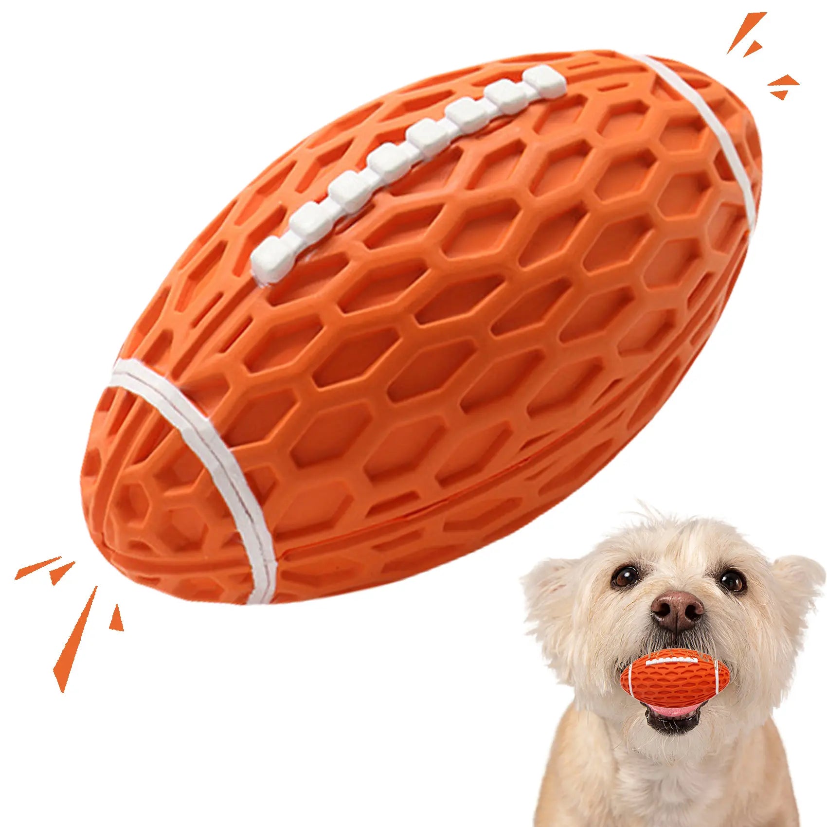 Durable Rubber Football Toy for Aggressive Chewers - Interactive Floating Fetch Ball for Medium to Large Dogs