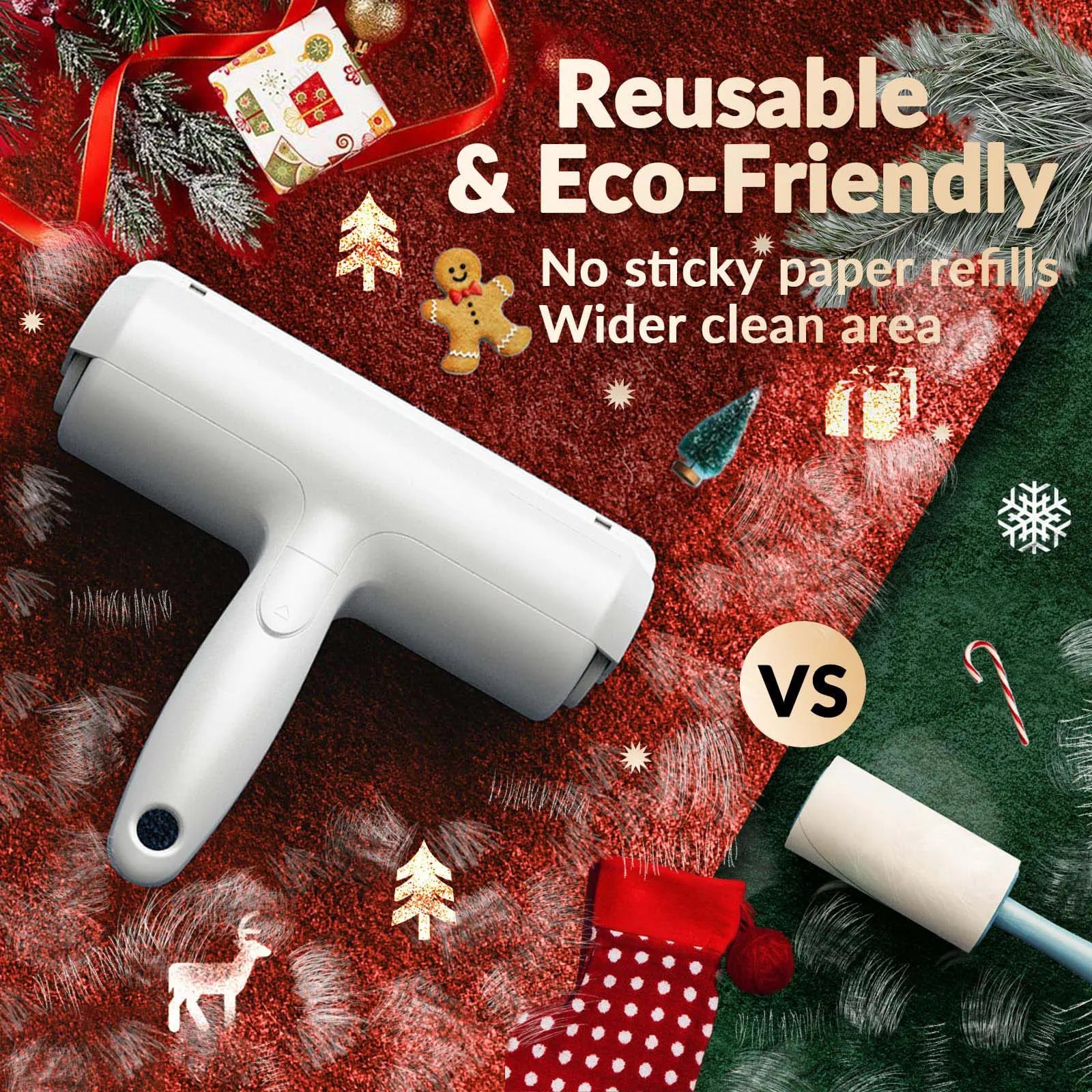 Premium Self-Cleaning Reusable Pet Hair Removal Roller with Integrated Fur Collection Bin for Furniture, Carpets, and Clothing