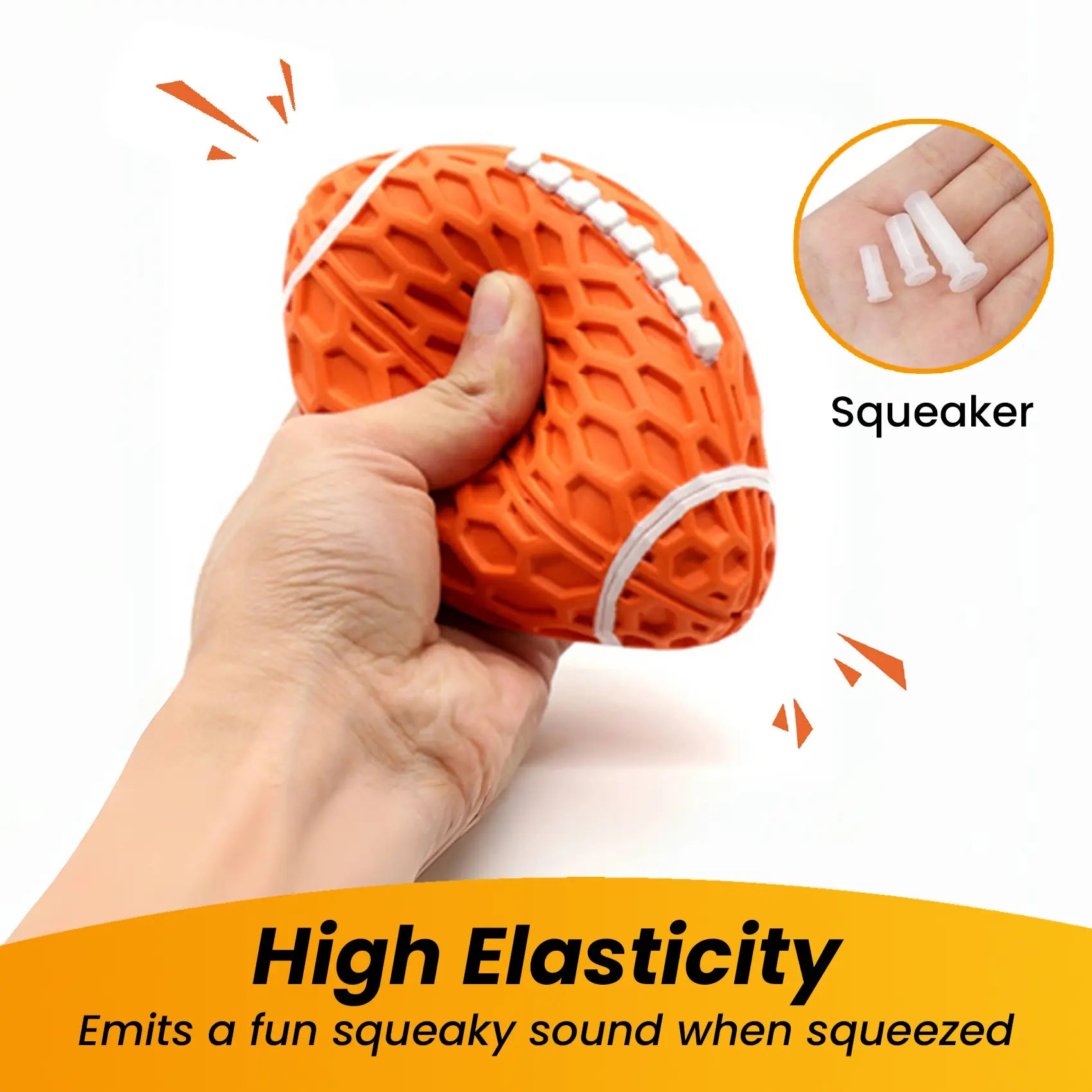 Durable Rubber Football Toy for Aggressive Chewers - Interactive Floating Fetch Ball for Medium to Large Dogs