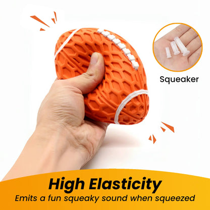 Durable Rubber Football Toy for Aggressive Chewers - Interactive Floating Fetch Ball for Medium to Large Dogs