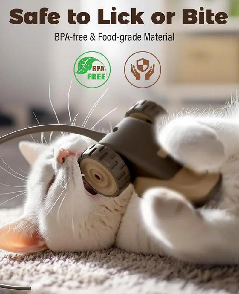 3-in-1 Interactive Cat Toy with Automatic Moving Mouse, Adjustable Dual-Speed Settings, Feather String Ribbons, and Flexible Silicone Tail for Stimulating Indoor Play for Cats and Kittens
