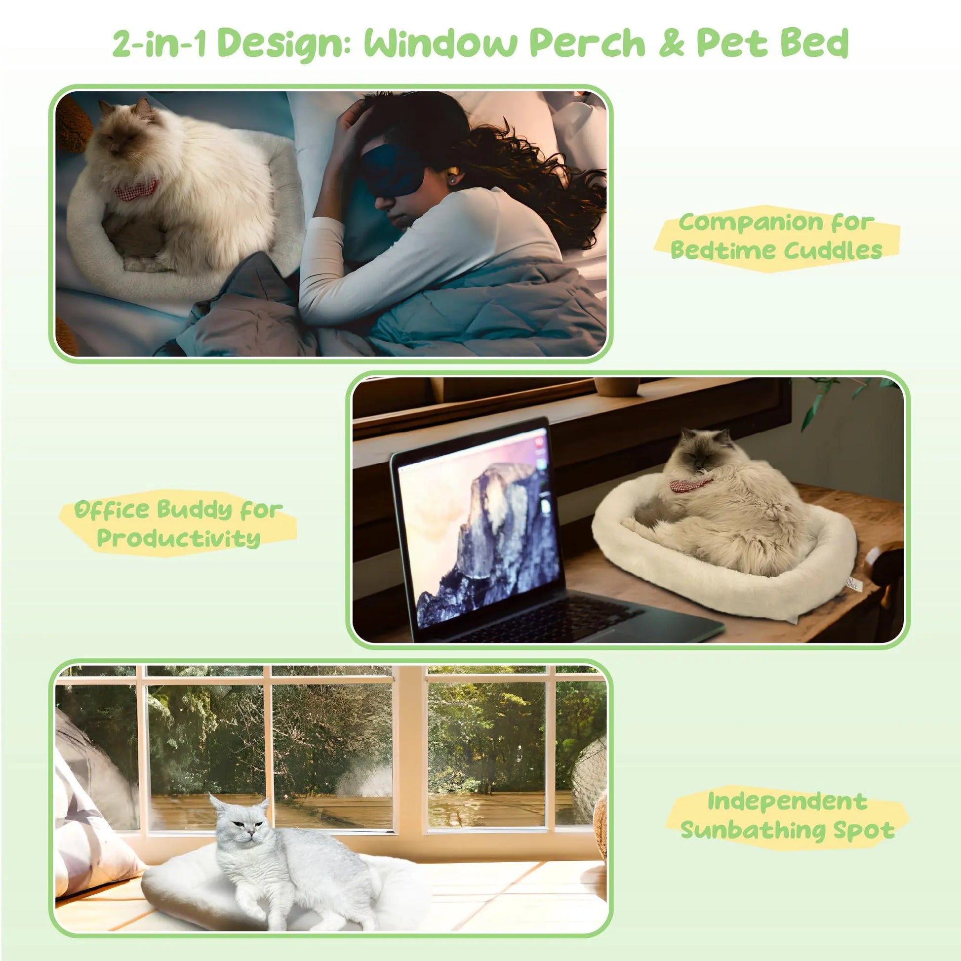 Folding Window Cat Hammock - Cordless, Machine Washable Bed with Durable Metal Frame and Strong Suction Cups, Ideal Perch for Cats and Small Dogs